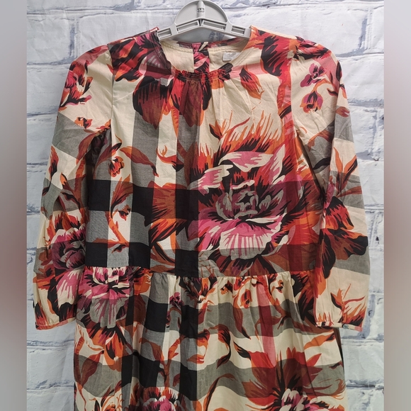Burberry Children Girls Dress Nova Check Peony Floral 10Y 140CM - Picture 7 of 13